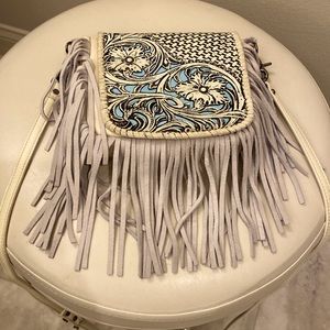 Western style leather crossbody